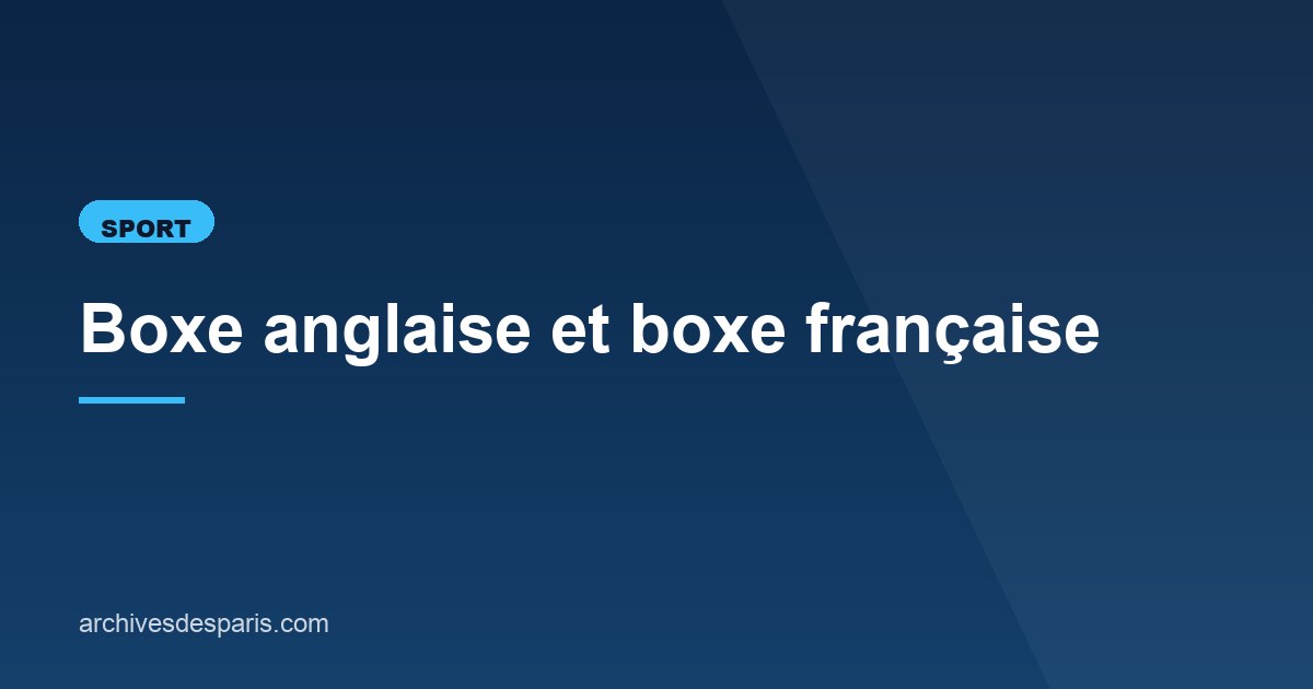 Illustration de l'article consacré à la boxe en France